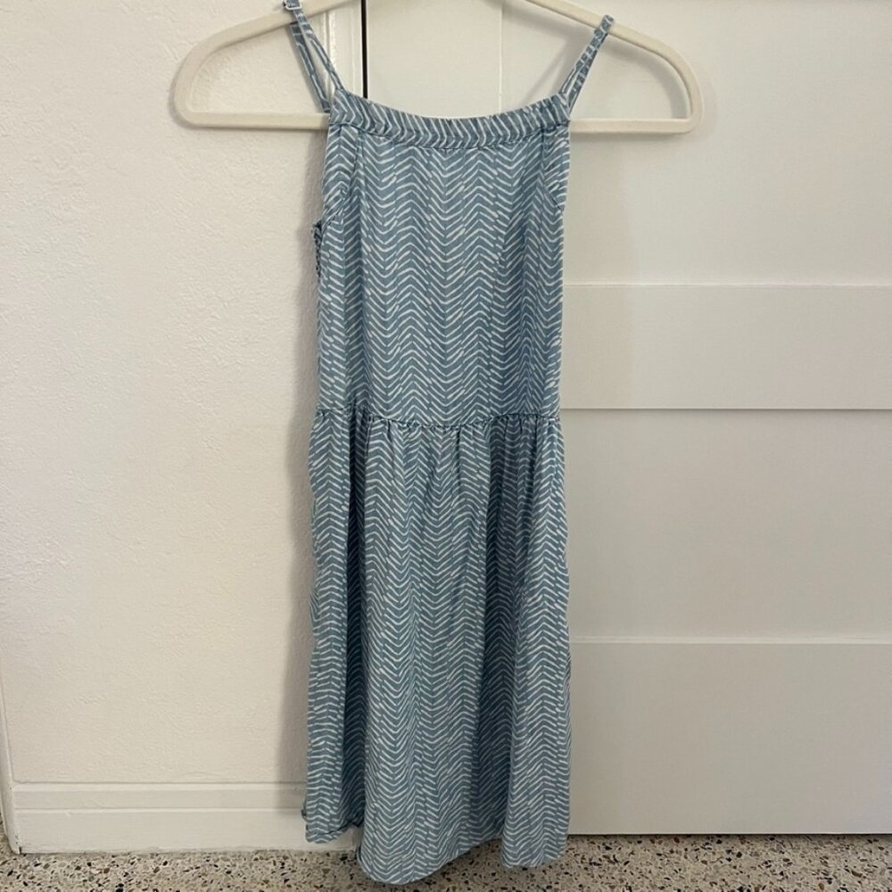 vineyard vines girls dress blue white chevron print size 14